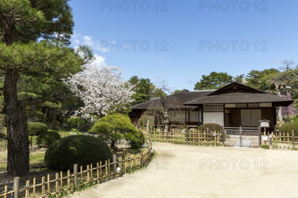 Seifukan teahouse in Shukkei-en, historical Japanese strolling garden, Japanese garden, green area, tourist attraction, sight, Naka-ku, Hiroshima, Japan