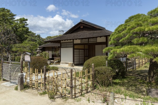 Seifukan teahouse in Shukkei-en, historical Japanese strolling garden, Japanese garden, green area, tourist attraction, sight, Naka-ku, Hiroshima, Japan