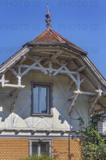 Interesting roof truss of a villa around 1900, Dornbirn, Vorarlberg, Austria
