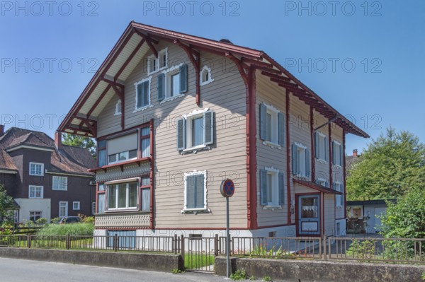 Elegant villa, wooden house, Dornbirn, Vorarlberg, Austria