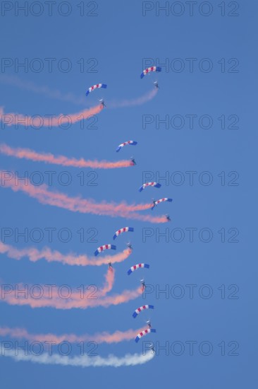 The Falcons parachute display team of the Royal air force RAF, England, United Kingdom