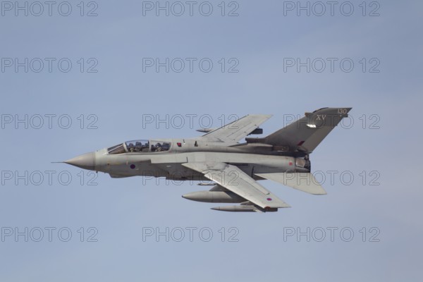 Panavia Tornado MRCA military jet aircraft in Royal air force RAF colours flying, England, United Kingdom