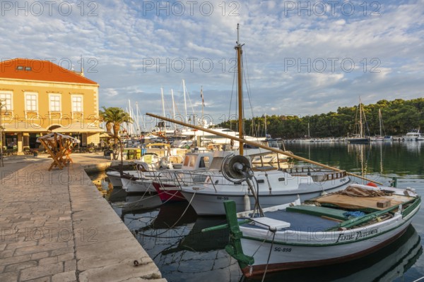 Boats in the harbour, Starigrad, island of Hvar, Dalmatia, Croatia