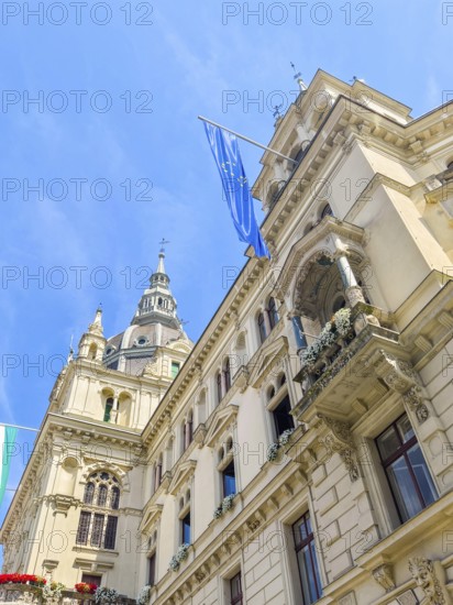 European architecture with impressive façade and eye-catching spires Landhaus Graz Styria Austria