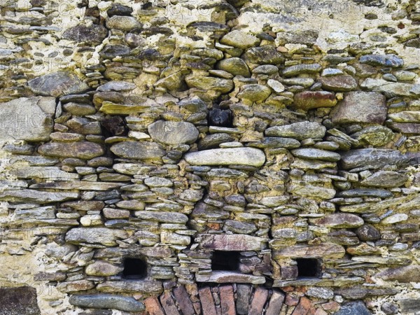 Close-up of a stone wall with different textures Styria Austria