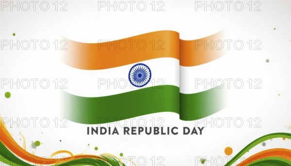 An illustration celebrating India's Republic Day with a vibrant Indian flag design, blending festive colors and national pride, AI generated