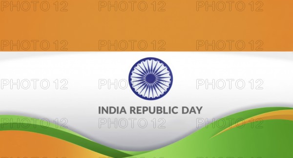 This image features the Indian flag with the text India Republic Day displayed, symbolizing national pride, AI generated