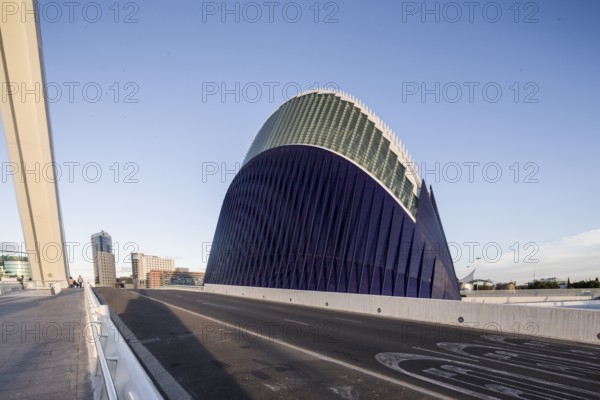 Modern building in geometric form in the sunshine