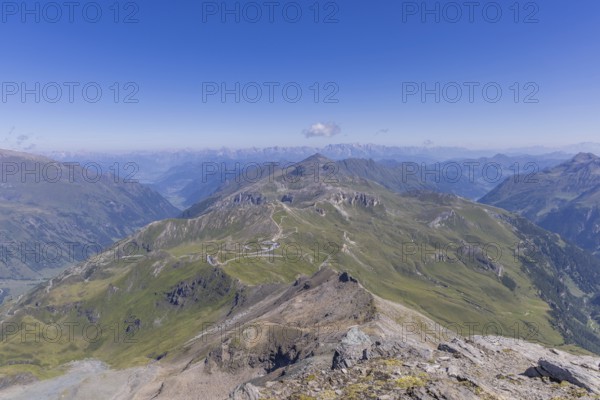 Landscape panorama, summit cross, Brennkogel, high alpine road, GroÃŸglockner, Pinzgau