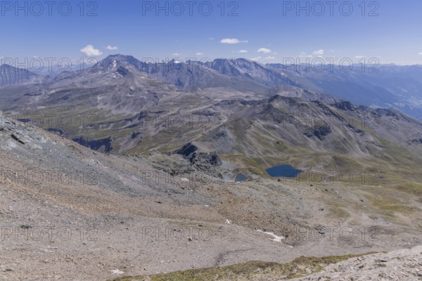 Landscape panorama, summit cross, Brennkogel, lake, GroÃŸglockner, Pinzgau