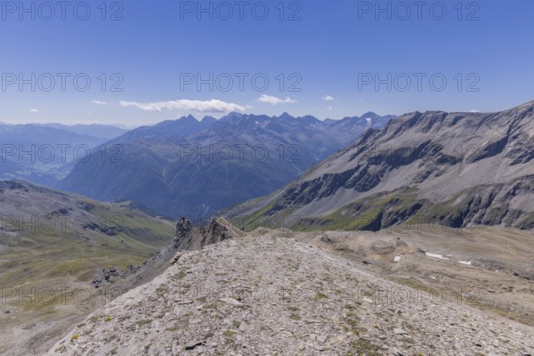 Landscape panorama, summit cross, Brennkogel, hiker, GroÃŸglockner, Pinzgau