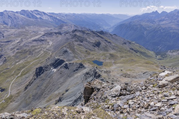 Landscape panorama, summit cross, Brennkogel, high alpine road, lake, GroÃŸglockner, Pinzgau