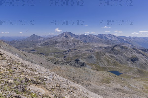 Landscape panorama, summit cross, Brennkogel, lake, GroÃŸglockner, Pinzgau