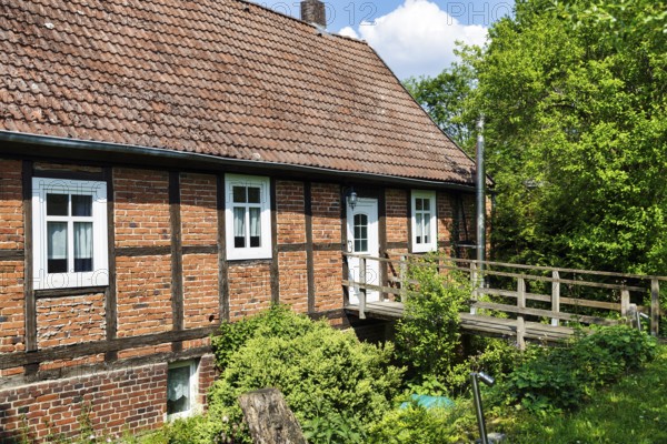 Country inn, Rischenau, historic watermill, Lügde, Weserbergland, North Rhine-Westphalia, Germany