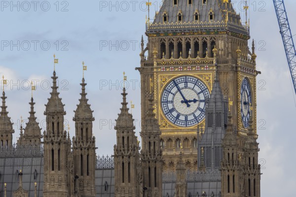 Big Ben or The Elizabeth Tower clock tower of the Palace of Westminster or Houses of Parliment, City of London, England, United Kingdom