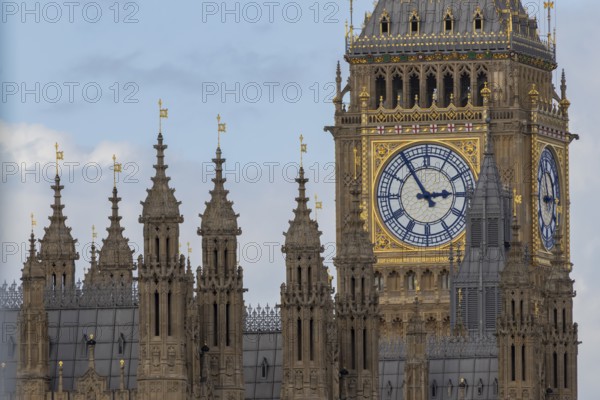 Big Ben or The Elizabeth Tower clock tower of the Palace of Westminster or Houses of Parliment, City of London, England, United Kingdom