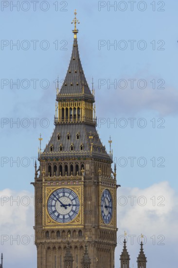 Big Ben or The Elizabeth Tower clock tower of the Palace of Westminster or Houses of Parliment, City of London, England, United Kingdom