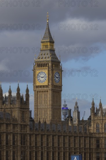 Big Ben or The Elizabeth Tower clock tower of the Palace of Westminster or Houses of Parliment, City of London, England, United Kingdom