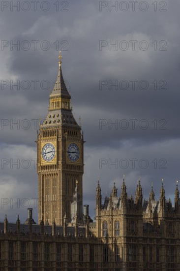 Big Ben or The Elizabeth Tower clock tower of the Palace of Westminster or Houses of Parliment, City of London, England, United Kingdom