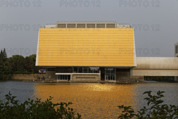 Architecture, morning sun reflecting on the casino building, Montreal, Province of Quebec, Canada