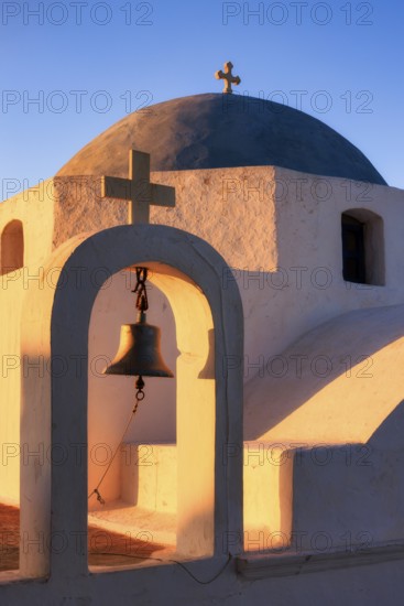 The cupola of the church Agios Ioannis Theologos at sunrise, Serifos, Cyclades Islands, Greece