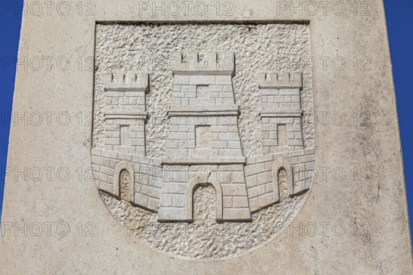 Stone relief, coat of arms of Starigrad, Starigrad, island of Hvar, Dalmatia, Croatia