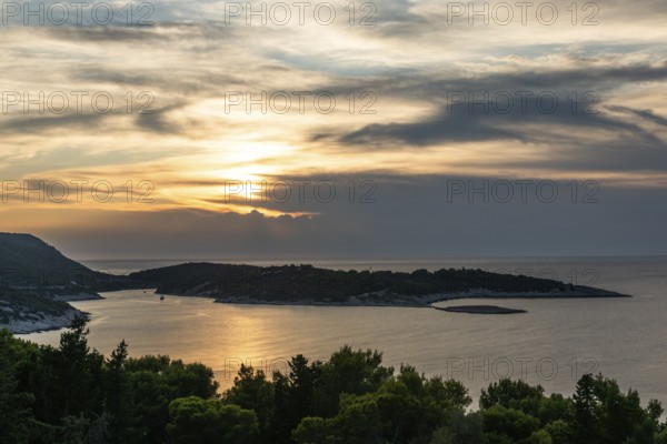 Cloudy mood at sunset, island Vis, Dalmatia, Croatia
