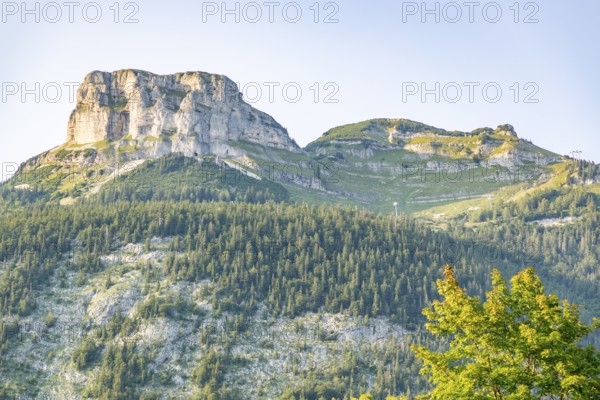 Majestic mountain formation under a clear blue sky, Loser, Altaussee, Styria, Austria