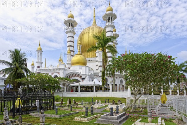 Ubudiah Mosque with golden dome in Moorish style, Kuala Kangsar, Perak state, Malaysia