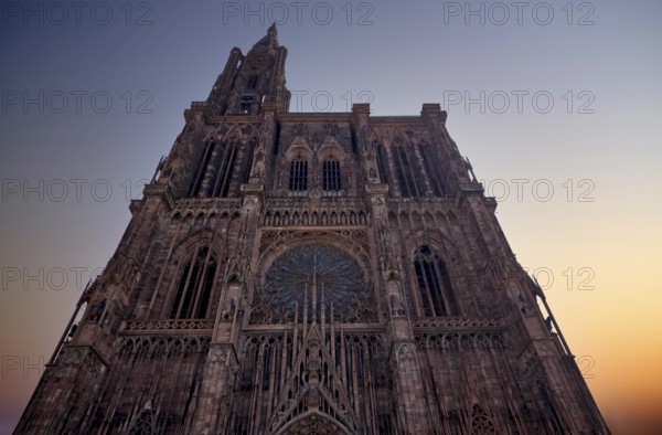 West facade of Notre-Dame Cathedral, Strasbourg, Strasbourg, Old Town, Bas-Rhin, Grand Est, Alsace, France