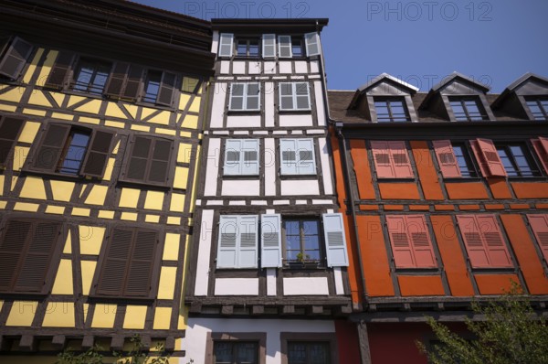 Half-timbered houses, historic Petit France district, Strasbourg, Strasbourg, old town, Bas-Rhin, Grand Est, Alsace, France