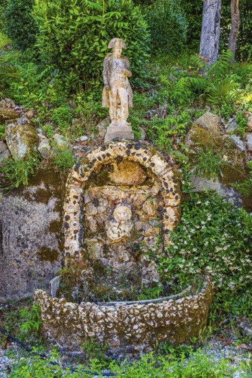 Statue of Napoleon Bonaparte in front of the summer residence in San Marino, Elba Island, Tuscan Archipelago National Park, Tuscany, Italy