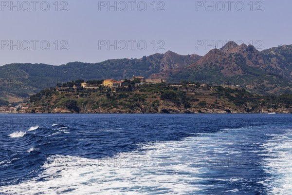 The fortress of San Giacomo above Porto Azzurro, Elba Island, Tuscan Archipelago National Park, Tuscany, Italy