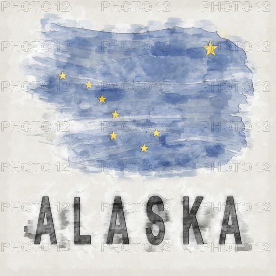 Alaska National Colors with Country Name Background