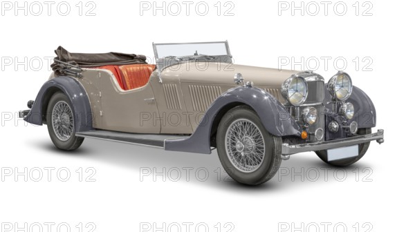 Historic car isolated in white back with shadow