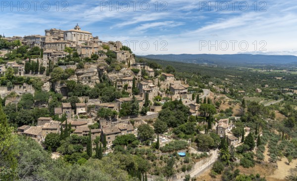Scenery around Gordes, a comune in the Provence region of southern France at summer time