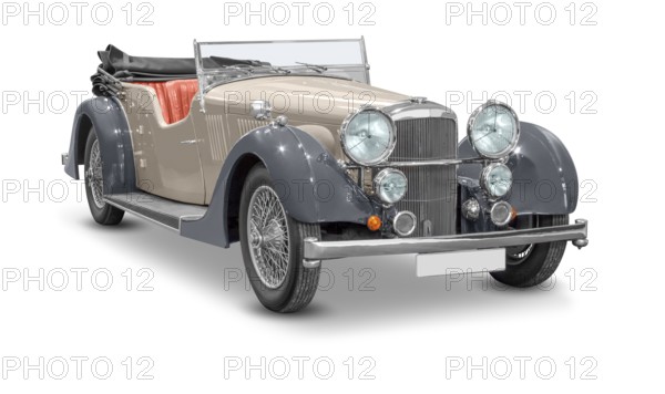 Classic car isolated in white back with shadow