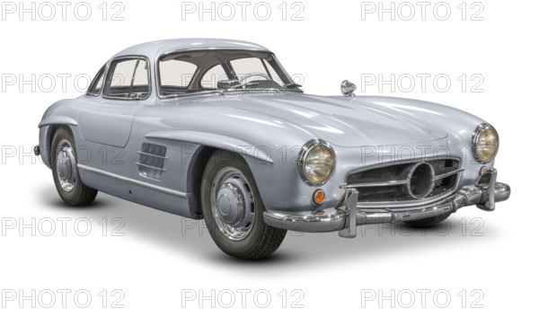 Historic car isolated in white back with shadow