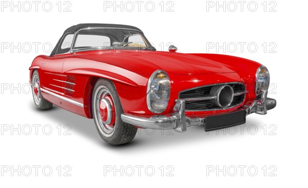 Historic car isolated in white back with shadow