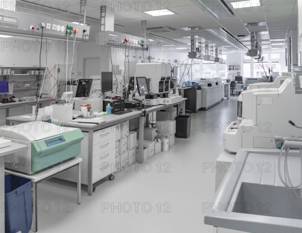 Medical laboratory including lots of apparatuses and technical equipment