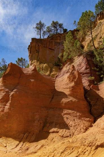 Impression around the Ochre Path near Roussillon, a commune in the Vaucluse department of the Provence region in southern France
