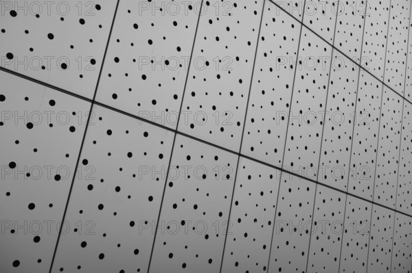 Geometric shapes with circles and lines as background, black and white, North Rhine-Westphalia, Germany
