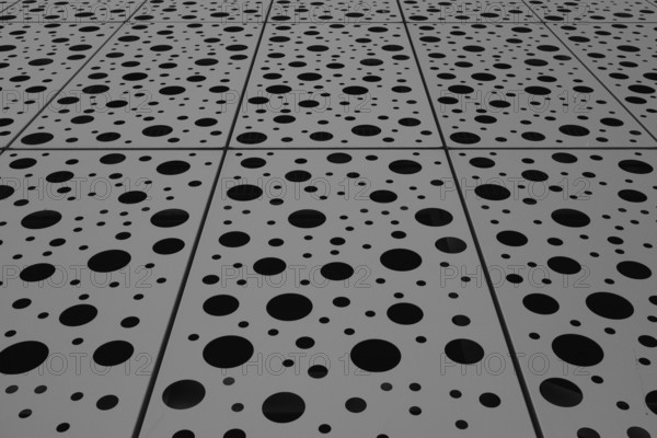 Geometric shapes with circles and lines as background, black and white, North Rhine-Westphalia, Germany