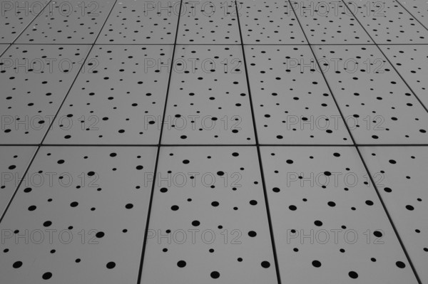 Geometric shapes with circles and lines as background, black and white, North Rhine-Westphalia, Germany