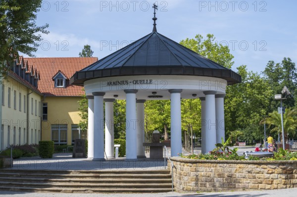 Fountain temple of the Arminius spring, drinking hall, Bad Lippspringe, climatic health resort, Westphalia, North Rhine-Westphalia, Germany