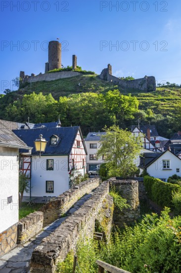 A historic half-timbered village in the morning. Beautiful light in Monreal im Elztal, Mayen-Koblenz district, Rhineland-Palatinate, Germany