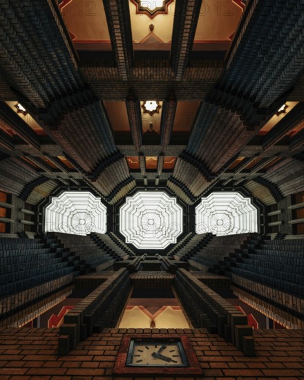 Architectural clarity meets symmetrical art. Peter Behrens Building, Höchst Industrial Park, Frankfurt, Hesse, Germany