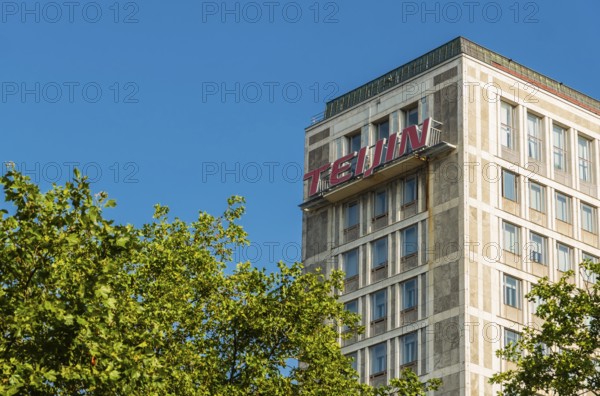 Logo of the Japanese chemical and pharmaceutical company Teijin on a building in Wuppertal, Germany