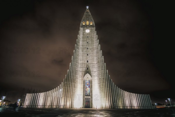 Hallgrimskirkja. A symmetrical masterpiece of concrete and light. Rejkjavik, Iceland