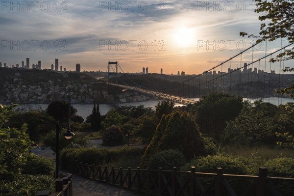 The bridge between the continents. Fatih Sultan Mehmet Bridge, Beykoz, Istanbul, Turkey